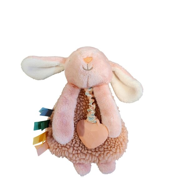 Itsy Ritsy Soft Plush Pink Bunny Baby Comforter With Taggies & Heart Teether - Picture 1 of 3